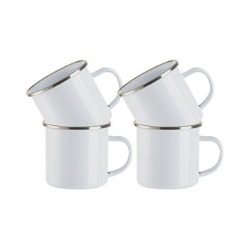 Set of 4 enamel mugs 360 ml for printing