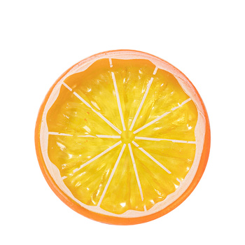 Artificial lemon slice with orange peel