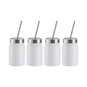 Set of 4 Mason Tumbler 500ml metal mugs for printing
