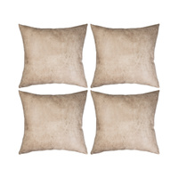 Set of 4 leather pillowcases 40 x 40 cm for printing - light brown