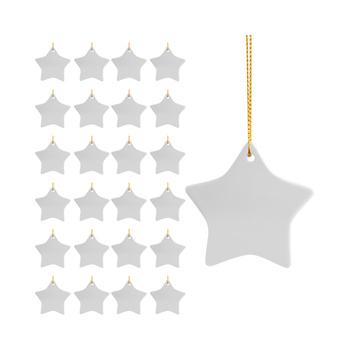 Set of 25 star-shaped ceramic hangers for printing