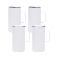 Set of 4 600 ml mugs with handle for printing