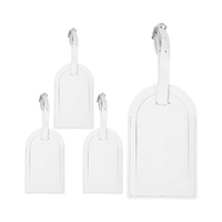 Set of 4 leather luggage tags for printing