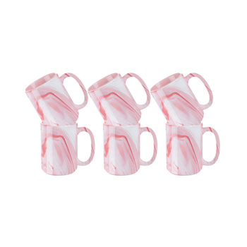 Set of 6 ceramic 450 ml for printing - pink marble