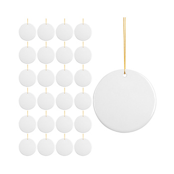Set of 25 round ceramic hangers for printing