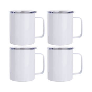 Set of 4 metal coffee mugs 300 ml for printing