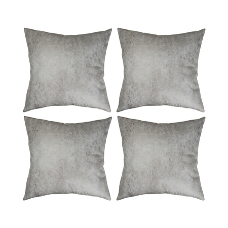 Set of 4 leather pillowcases 40 x 40 cm for printing - grey