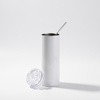 600 ml mug with straw - white, lid with artificial ice