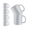 Set of 6 ceramic 330 ml Glitter mugs for printing - silver
