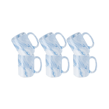 Set of 6 ceramic 450 ml for printing - blue marble
