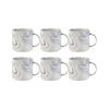 Set of 6 ceramic 350 ml mugs for printing - grey marble