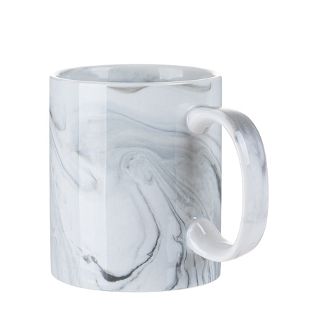 Zestaw 6 ceramicznych kubków 330 ml do nadruku - szary marmur