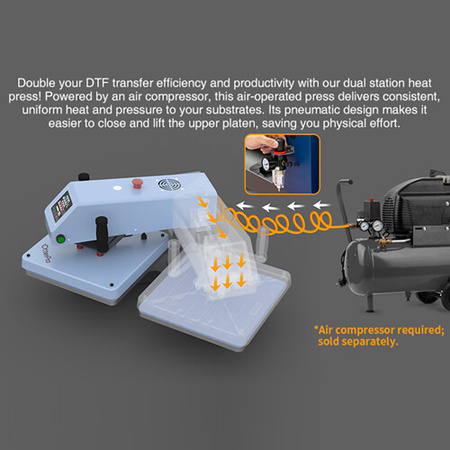 OtterPro Air Press Swing Dual 38 x 38 cm Two-Station Flat Press