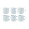 Set of 6 ceramic 350 ml mugs for printing - blue marble