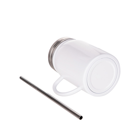 Zestaw 4 metalowych kubków Mason Jar 500 ml do nadruku