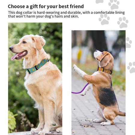 Set of 4 dog collars 56 x 2.5 cm for printing