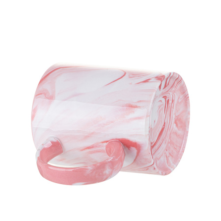 Set of 6 ceramic 330 ml mugs for printing - pink marble