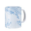 Zestaw 6 ceramicznych kubków 330 ml do nadruku - niebieski marmur