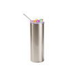 600 ml mug with straw - silver, lid with artificial coloured ice
