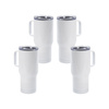 Set of 4 cups with handle 650 ml for printing