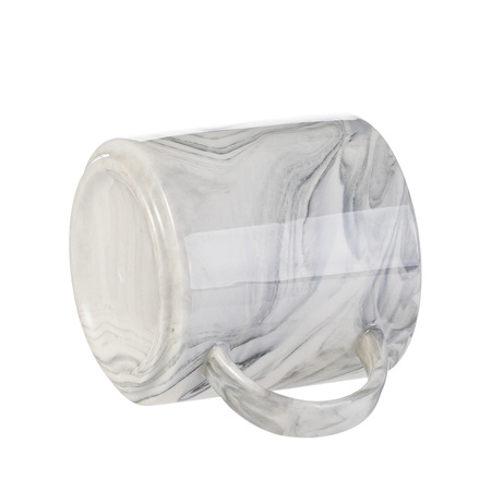 Zestaw 6 ceramicznych kubków 350 ml do nadruku - szary marmur