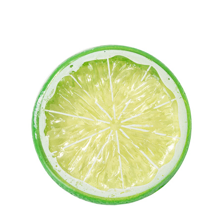 Artificial lemon slice with green peel