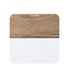 Set of 4 square marble and wood mug coasters for engraving