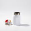 Mason Jar 500 ml mug with straw - white, lid with artificial ice and watermelon