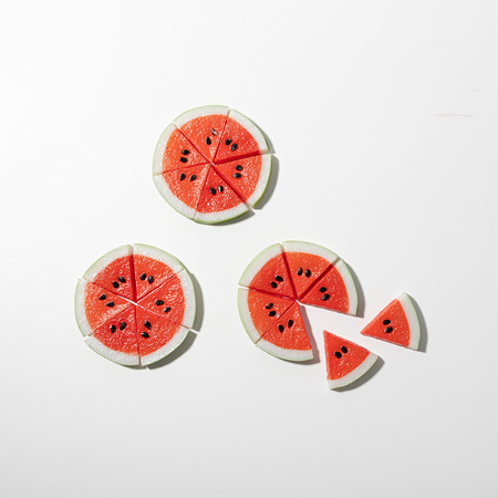 Artificial watermelon pieces