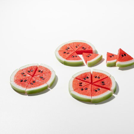 Artificial watermelon pieces
