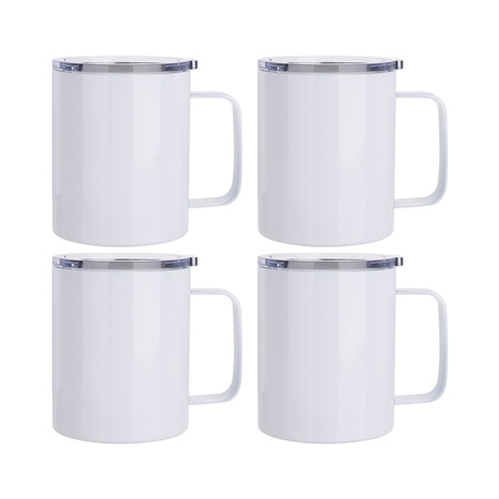 Set of 4 metal coffee mugs 300 ml for printing