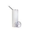 Set of 4 600 ml cups with straw for printing - iridescent white