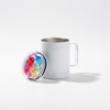 Coffee mug 300 ml - white, lid with artificial coloured ice