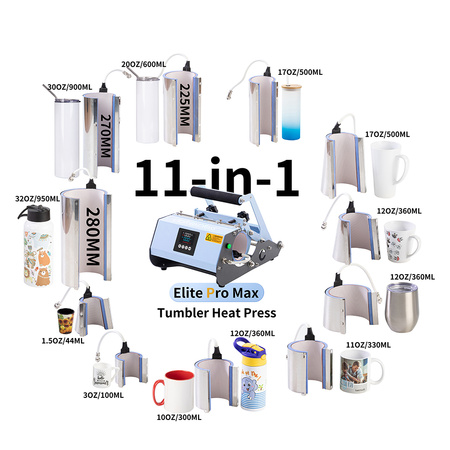 11-in-1 Craft Express Elite Pro Max Blue mug and tumbler press