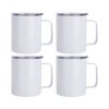 Set of 4 metal coffee mugs 300 ml for printing