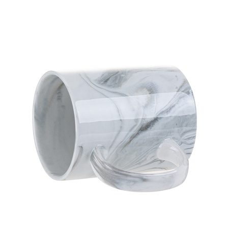 Zestaw 6 ceramicznych kubków 330 ml do nadruku - szary marmur