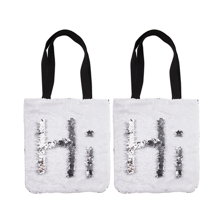 Set of 2 sequin shopping bags for printing