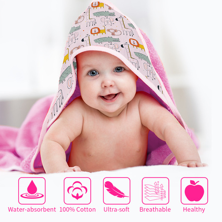 Set of 2 children's hooded towels for printing