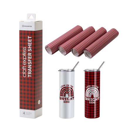 Arkusz transferowy Craft Express Xmas Plaid 2 30,5 x 30,5 cm - 4 szt.