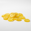 Artificial lemon slice with yellow peel