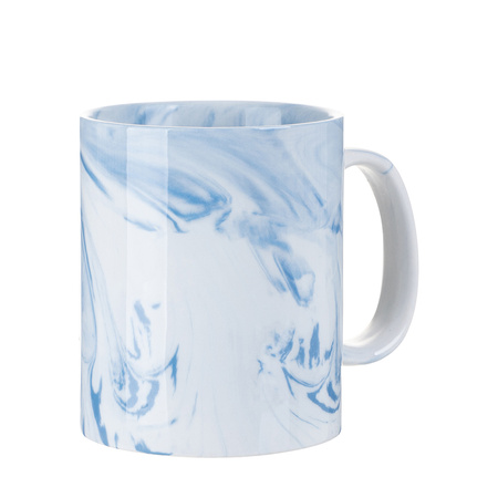 Zestaw 6 ceramicznych kubków 330 ml do nadruku - niebieski marmur
