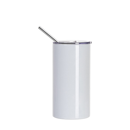 Zestaw 4 kubków z zamykana pokrywką i słomką 600 ml do nadruku