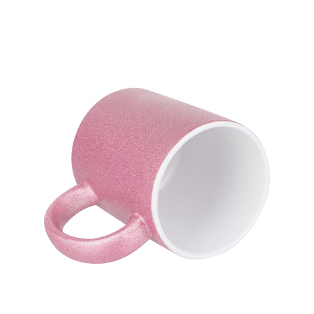 Set of 6 ceramic 330 ml Glitter mugs for printing - pink