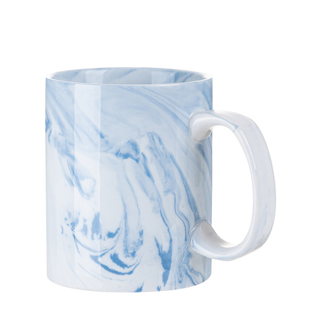 Zestaw 6 ceramicznych kubków 330 ml do nadruku - niebieski marmur