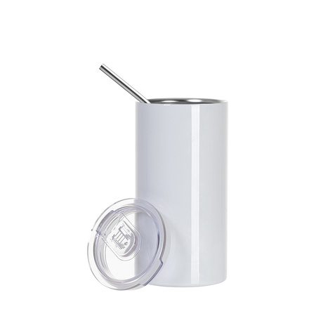 Zestaw 4 kubków z zamykana pokrywką i słomką 600 ml do nadruku