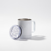Coffee mug 300 ml - white, lid with artificial ice
