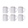 Set of 6 white 450ml stainless steel mugs for printing