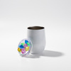 Mug for mulled wine 360 ml - white, lid with artificial coloured ice