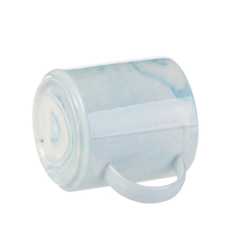 Zestaw 6 ceramicznych kubków 350 ml do nadruku - niebieski marmur