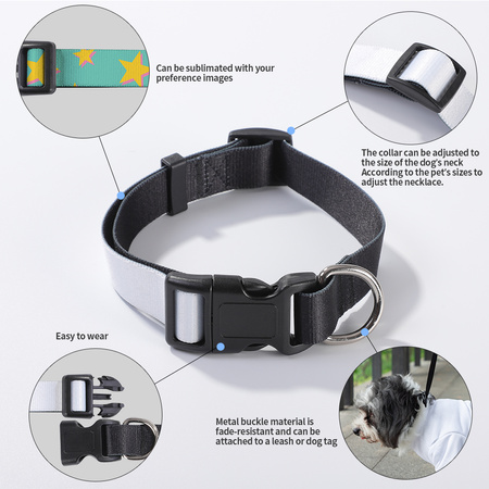 Set of 4 dog collars 66 x 2.5 cm for printing